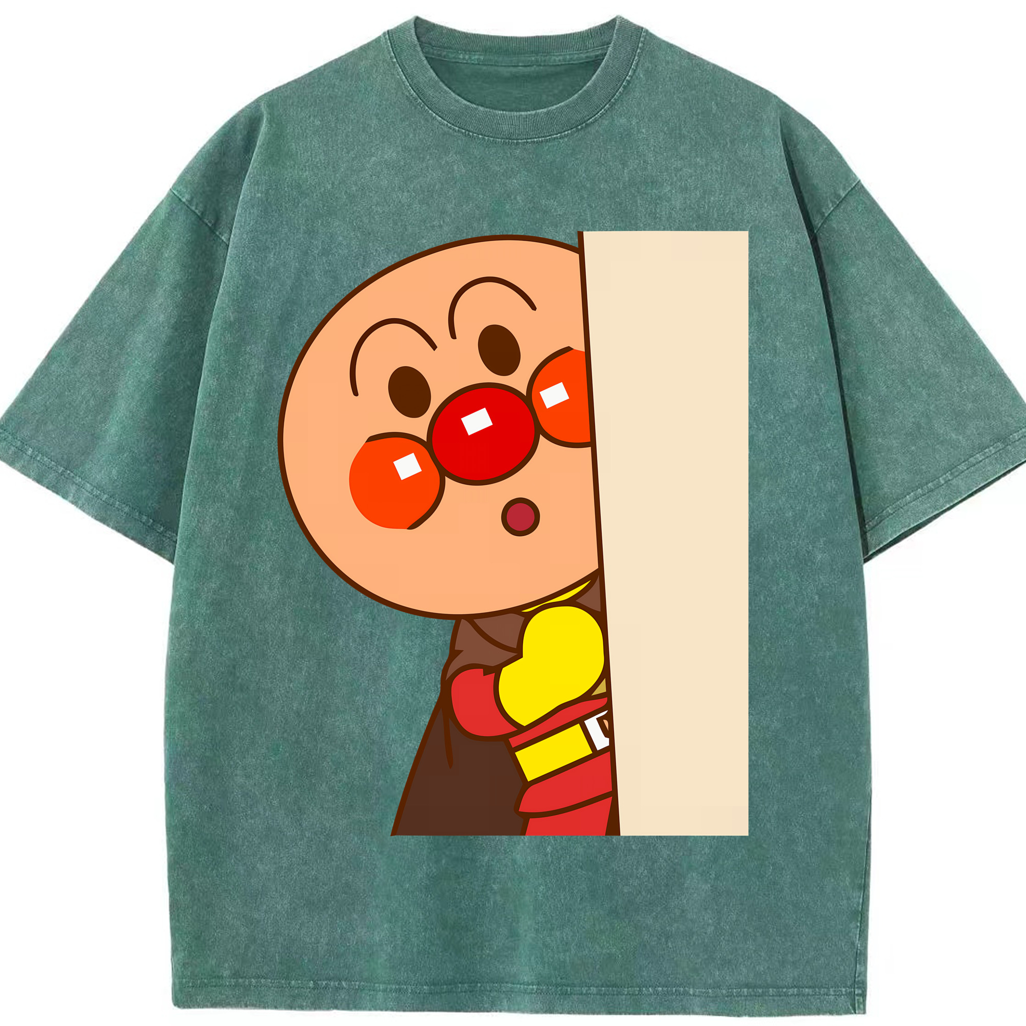 （画像用） アンパンマン Anpanman 綿100% ヴィンテージ風 半袖Tシャツ（フロントプリント）